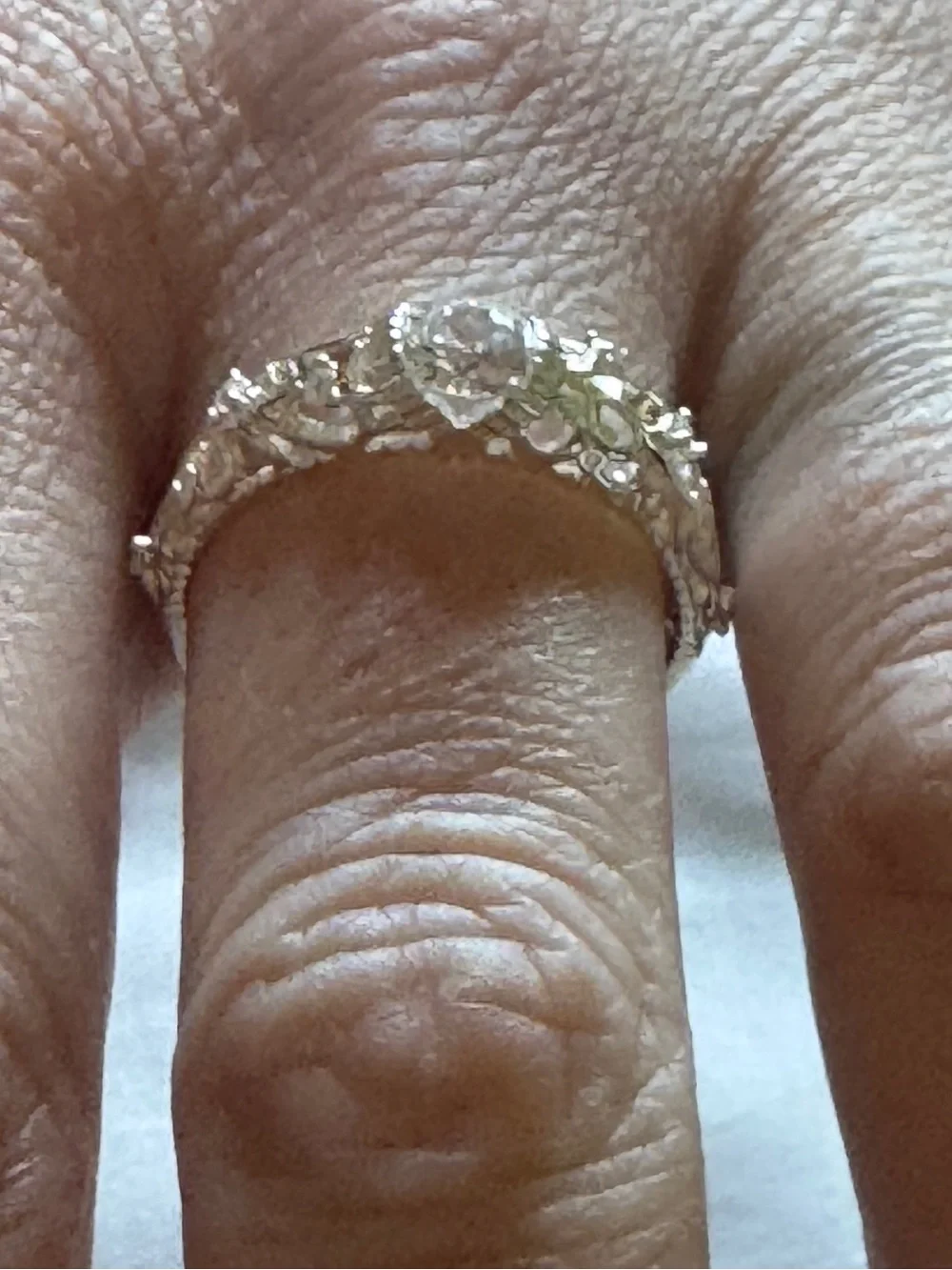 ✨Pristine 925 Sterling Silver Vintage Filigree Grade A Moissanite Ring-0.25 CT!